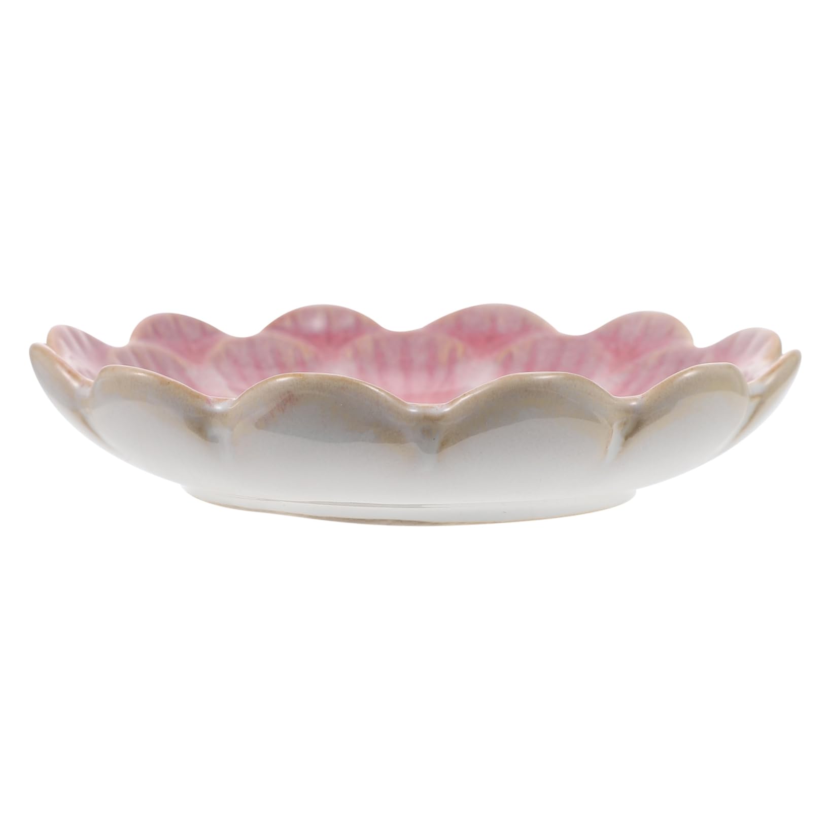 OFFSCH Vintage Flower Petal Ceramic Sauce Dish Style Dipping Bowl for Seasoning and Condiments Decorative Snack Plate for Entertaining and Serving