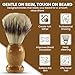 Iconikal 2-Pack Wood Handled Badger Hair Shaving Brush For Use With Aeorsol-Free Shaving Cream