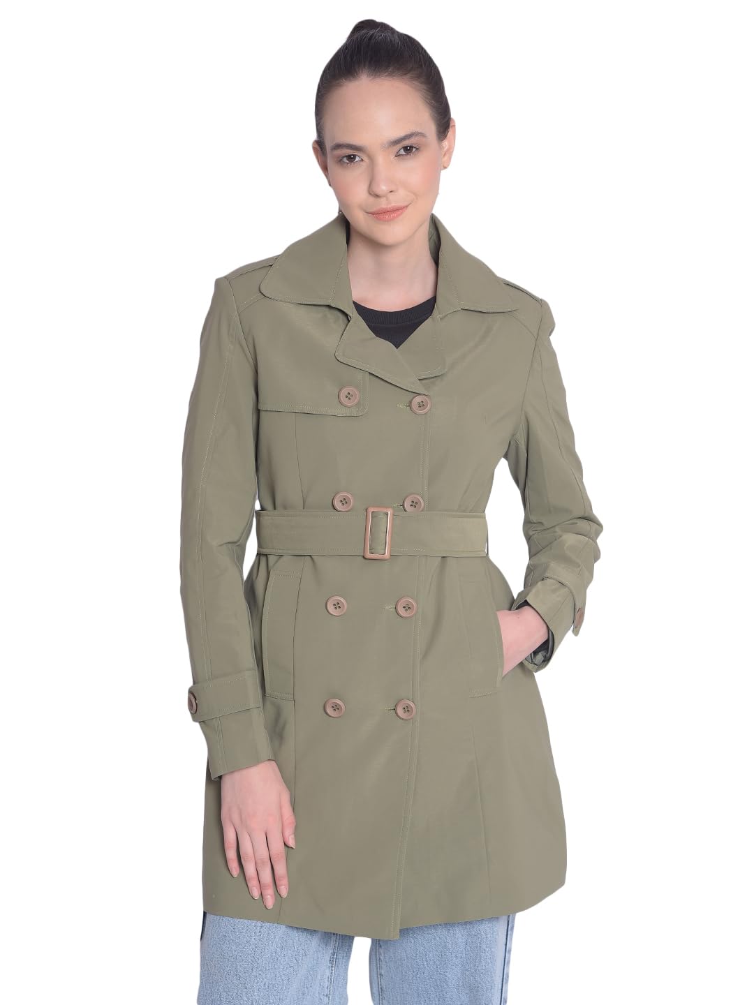 crimsoune club Women's Olive Trench Coat-picture-18