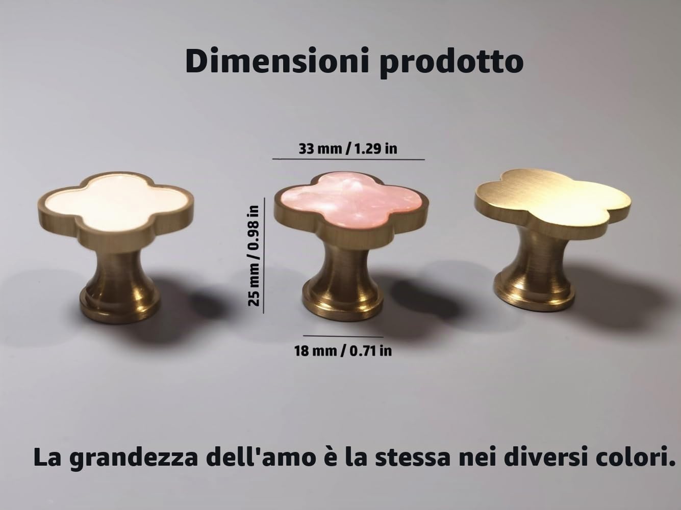 Gancio decorativo da parete in ottone massiccio, ganci a vite per appendere cappotti, zaini e borse, ganci da parete dorati champagne (confezione da 4, bianco conchiglia)