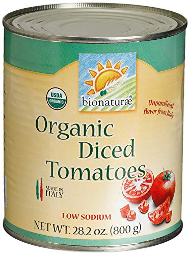 Bionaturae Diced Tomatoes | Organic Diced Tomatoes | Keto Friendly | Non-GMO | USDA Certified Organic | No Added Sugar | No Added Salt | Made in Italy | 28.2 oz (12 Pack)