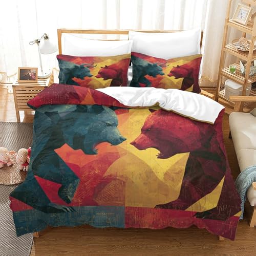 Housse de couette effet 3D chat donut King en microfibre ultra douce supérieure
