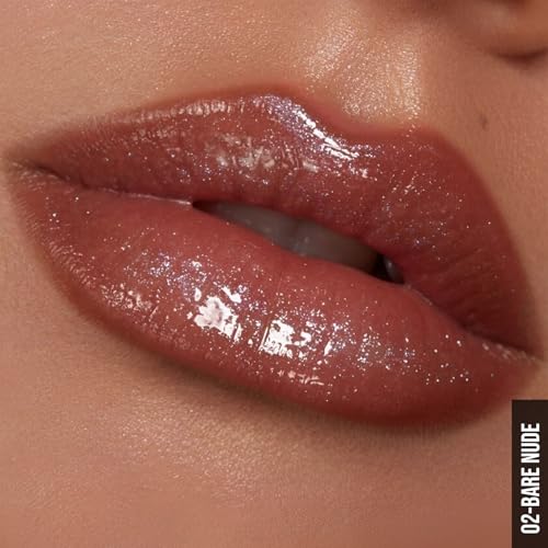 Image of Glam21 Gloss Pout Shimmer Lip Gloss| High Shine |Glossy Finish |Soft & Hydrating Lips | Non-sticky texture | Lightweight | Glass-like shine | Bare Nude-Nude| 7gm
