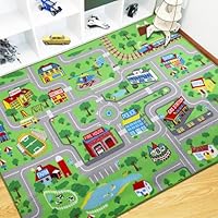 Capslpad Kids Carpet Playmat Rug 150x200cm Extra Large City Life Carpet Learning Exercise Mat Educational Car Mat Play Game Rug for Baby Toddler Boy Bedroom Playroom