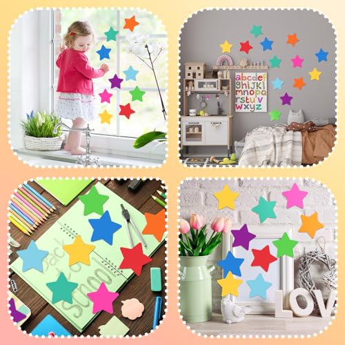 Image of Kisston 360 Pcs Star Cutouts Paper 3.9 Inch Assorted Colors Star Die Cuts Classroom Bulletin Board Decorations Star Shaped Card Stock for DIY Projects Craft School Wall Decor
