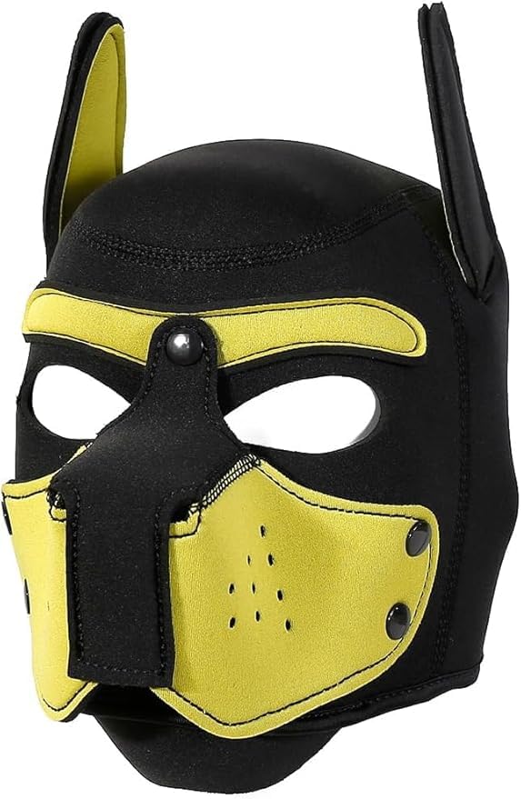 Dog Head Masks Animal Full Face Head Mask Neoprene Material, Halloween Cosplay Novelty Costume, Roleplay Puppy Hood (Yellow) โ image 1