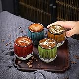 FLJZCZM Espresso Cups Ceramic Kiln-Change Small Espresso Coffee Cup Spirits Cups Tasting Cups Ceramic Mate Cup Set of 4 (4 colors)