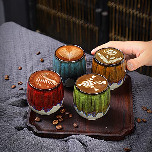 Fljzczm Espresso Cups Ceramic Kiln-Change Mini Espresso Coffee Cup Kungfu Tea Set Spirits Cups Tasting Cups Mate Cup (2Pcs, Green) #TOP4