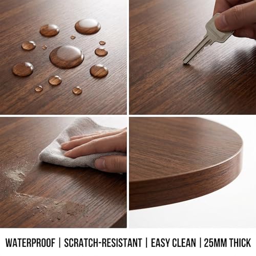 Mesa de bar para desayuno compacta con marco de metal y reposapiés ajustable 5