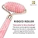 Rose Quartz Roller with Gua Sha, Mini Eye Roller set - Jade Roller for Face - Face Roller 100% Natural Authentic Crystal - Face Massager, Facial Roller for Skin Care, Eyes, Neck - Tones, Firms, Depuff