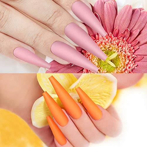image for Maitys 240 Pieces 10 Colors Extra Long Colorful Matte False Nails Matt