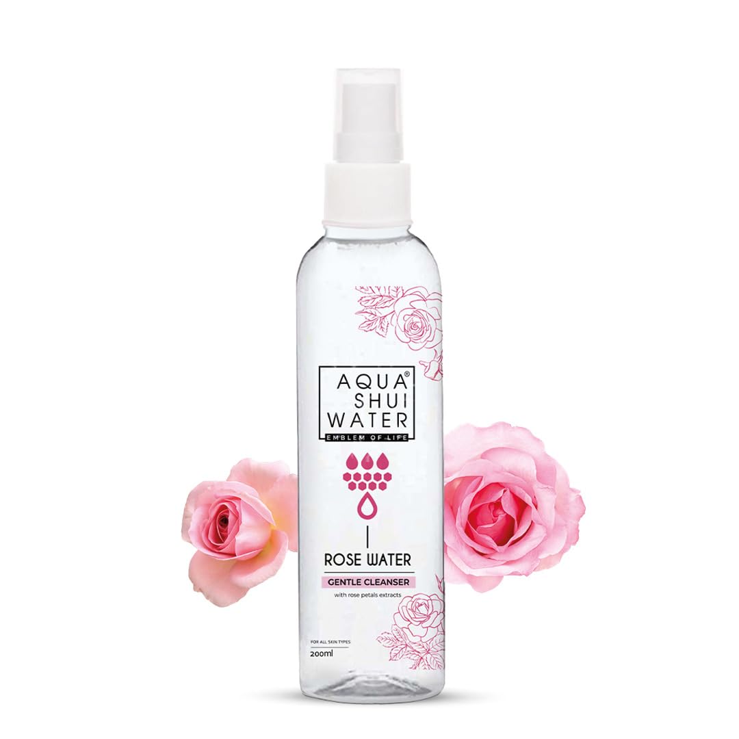 Aqua Shui Water Pure & Natural Rose Water | For Skin, Face - Steam Distilled | Perfect For All Skin, Enhances Glow, Makeup Remover | 200ml ( 1x200ml ) |-image-17