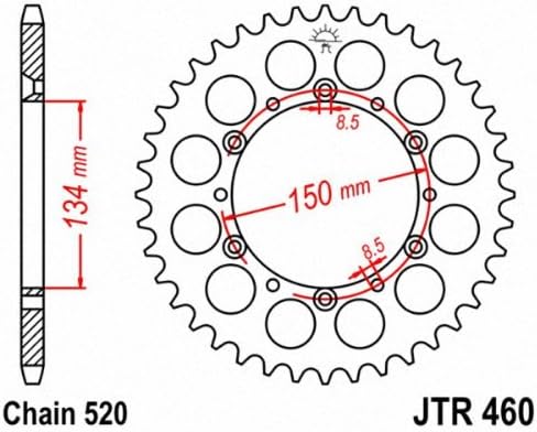 jt sprockets jtr460.52 52t steel rear sprocket , black