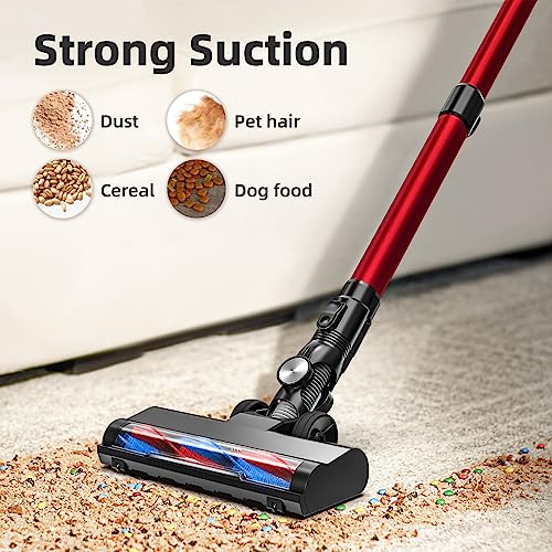 CONOPU Akku Staubsauger 25Kpa, Staubsauger Kabellos 160W mit 2 Saugmodi, LED-Leuchten, Cordless Vacuum Cleaner mit Leistungsanzeige, bis zu 40 Minuten Laufzeit – Bild 3