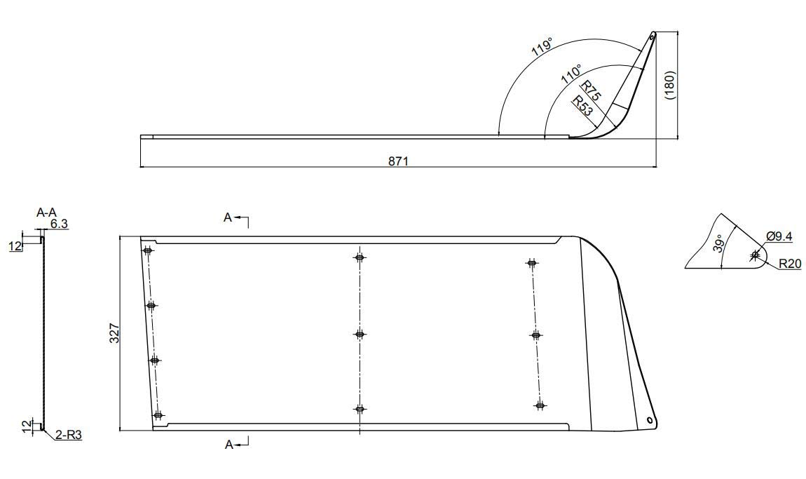 13" Drop Visor for Kenworth Aerocab SunVisor(GMX4412 MD4412)-OEM Replacement
