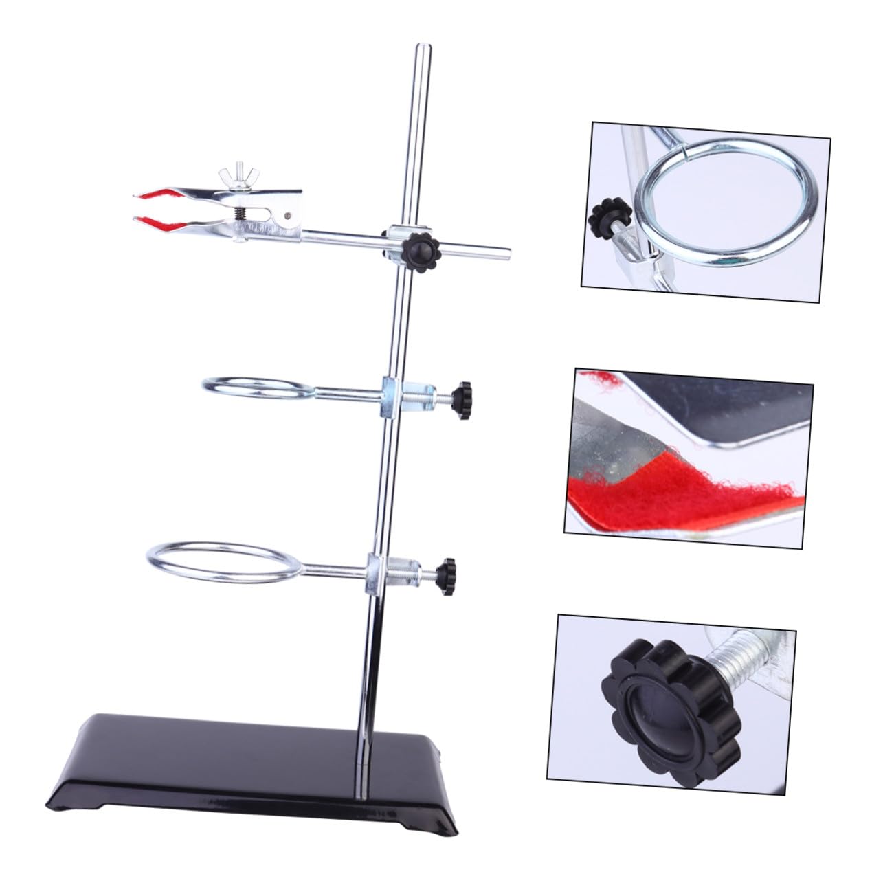 GALPADA Supporto Da Laboratorio in Ferro Con Morsetto Per Fiaschetta Kit Metallico Di Qualità Professionale Per Esperimenti Chimici Base Stabile e Resistente