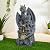 Glitzhome 37"H 4 Tiers Resin Waterfalls Water Fountain, Mystical Gothic Dragon Perched Atop The Castle Sculptural with Pump & LED Light Indoor Outdoor Floor Fountain for Garden Patio Backyard Decking
