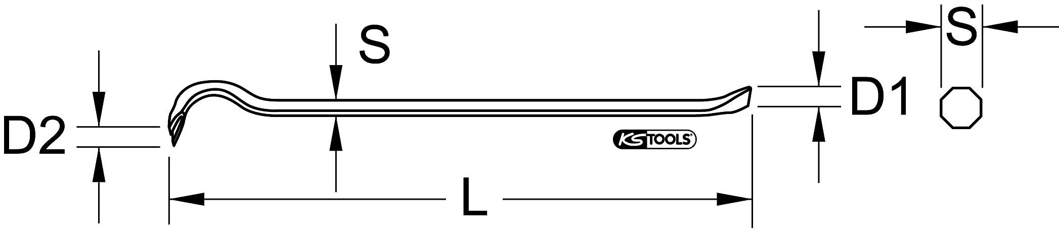 KS Tools 156.0591 Levachiodi, 600 mm