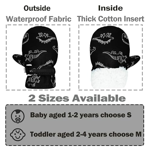 Image of Baby Toddler Mittens Boys Girls Winter Outdoor Gloves Kids Easy-On Fleece Warm Mitterns