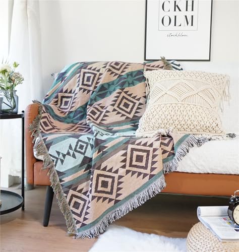 Image of Lqprom Aztec Southwestern Throw Blanket,Native American Cover 63 inchx87 inch