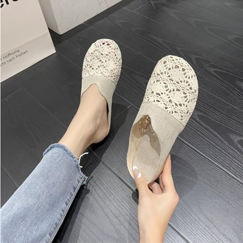 Generic New 2024 Summer Chinese Slippers Gauze Hollowed-out Muller Female Slippers3