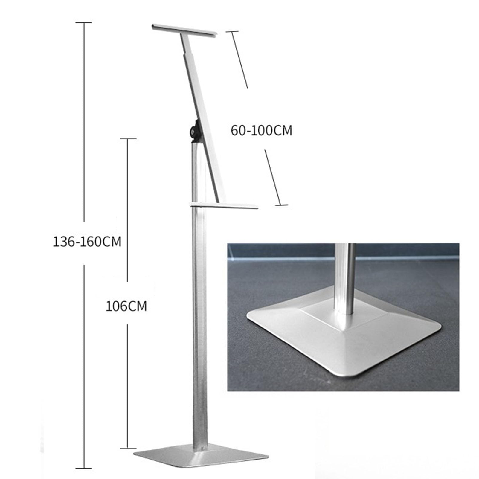 Soporte para Carteles de Suelo, Soporte para Carteles, Soporte para Carteles de Suelo Resistente, Soporte para Carteles con Pedestal Ajustable, Soporte de exhibición con rotación de 355 °