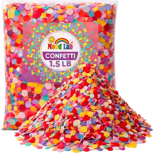 Mood Lab Multicolor Confetti - Mexican Colorful Party Confetti - 1.5 LBs/680 grams - Round Tissue Confetti by Mood Lab - Used condition - US$17.03