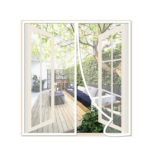 Risareyi Moustiquaire Porte Fenetre 95x120cm, Blanc Rideau Moustiquaire Fenetre Aimantée, Respirantes, Maille Ultra Fine, Anti-moustiques pour Salon,...
