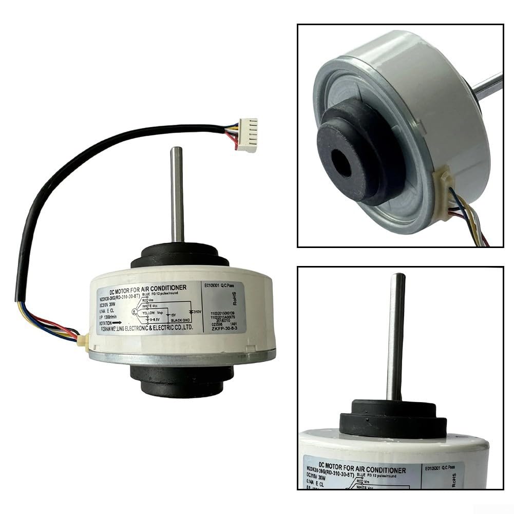 WZDK30-38G (RD-310-30-8T) Moteur à engrenages sans balais 30 W CC 310 V pour systèmes de climatisation inverseur, 1300 tr/min, régulation de la vitesse, arbre de 8 mm