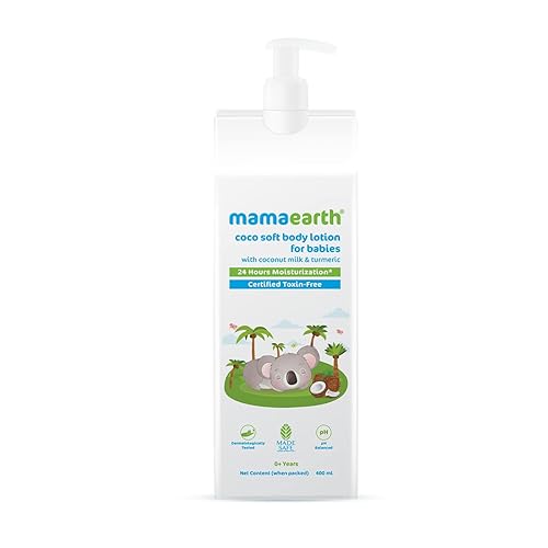 Mamaearth Loción corporal suave Coco para bebés con leche de coco y cúrcuma Hidratante nutritivo para la delicada piel del bebé 13.53 fl oz (13.5
