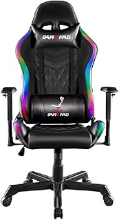 QZ HOME Swivel Chair Silla para Juegos Silla para computadora Silla para Juegos en casa Silla para Juegos Asiento Respaldo Silla giratoria cómoda Silla reclinable sedentaria con RGB