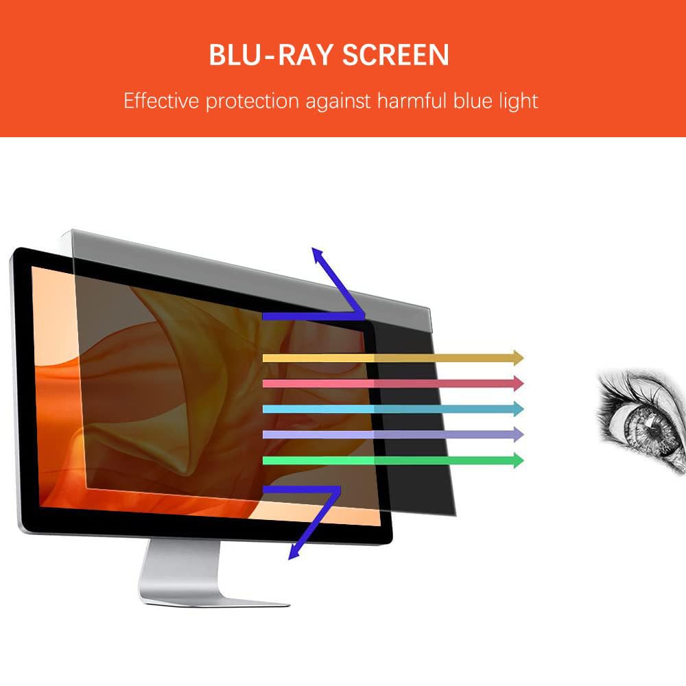 Filtre de confidentialité pour 23-24 Pouces Moniteur, Filtre Anti-Lumière Bleu Premium, Film de Protection pour Écran d’Ordinateur (23", 23.6", 23.8", 24"- 16:9/16:10) - 531 x 298 mm
