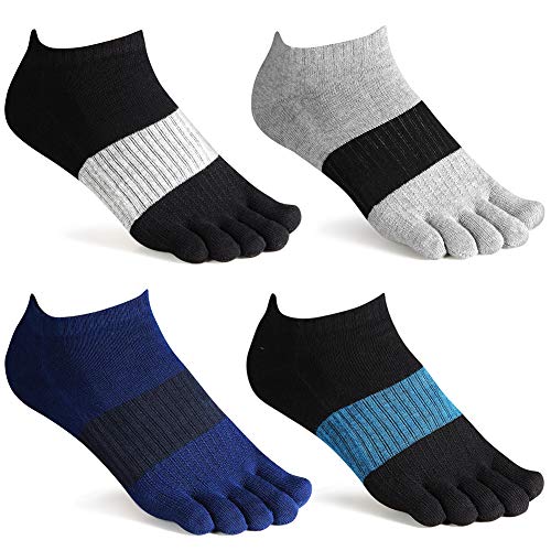 Meaiguo Toe Socks No Show Running Five Finger Crew Socks for Men Women