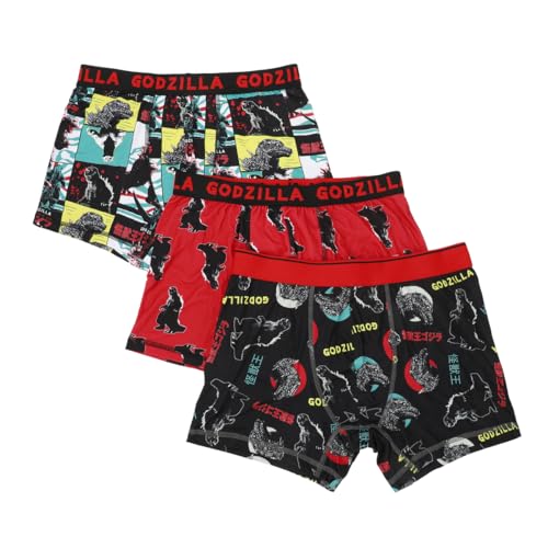 Bioworld Godzilla King Of Monsters Mens 3-Pack Boxer Briefs-Small
