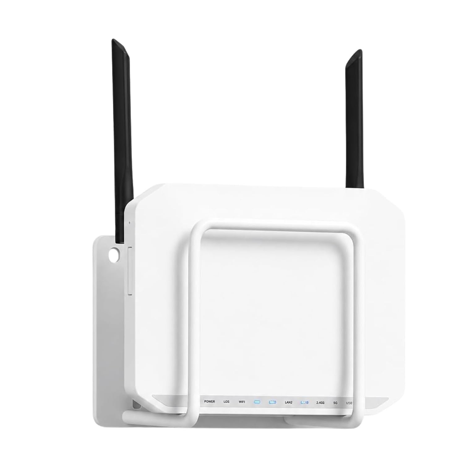 WiFi Router Wall Shelf Stand | Space Saving Router Holder | Wall Mount Organizer for Modem, Set-Top Box & Cables | Easy Install Rack (White)-image-30