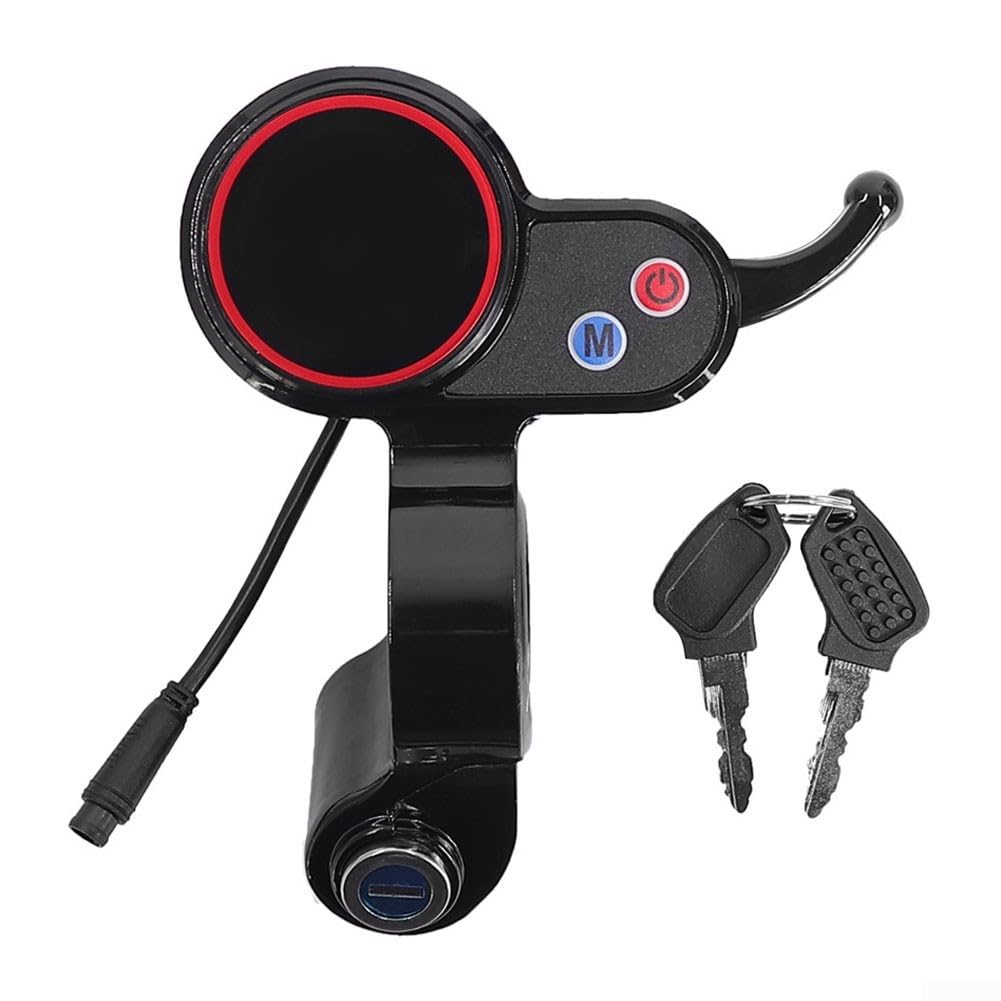 Electric Scooter LCD Display Meter - 22.2mm LH-100 Thumb Throttle with Waterproof 5P Connector for 24V, 36V, 48V, 60V E-Bikes - Enhance Performance for Hitway H5 Scooters