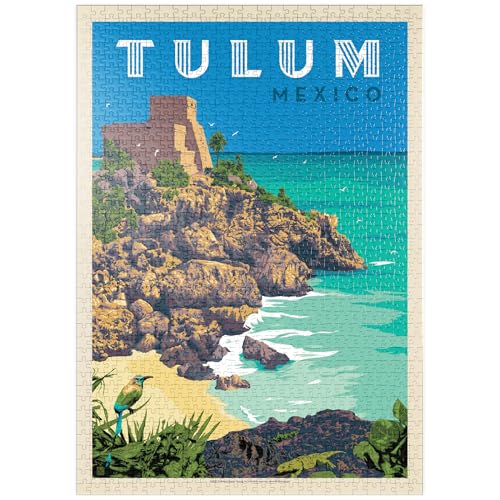 MyPuzzle Mexiko: Tulum, Vintage Poster - Premium 1000 Teile Puzzle - MyPuzzle Sonderkollektion von Anderson Design Group