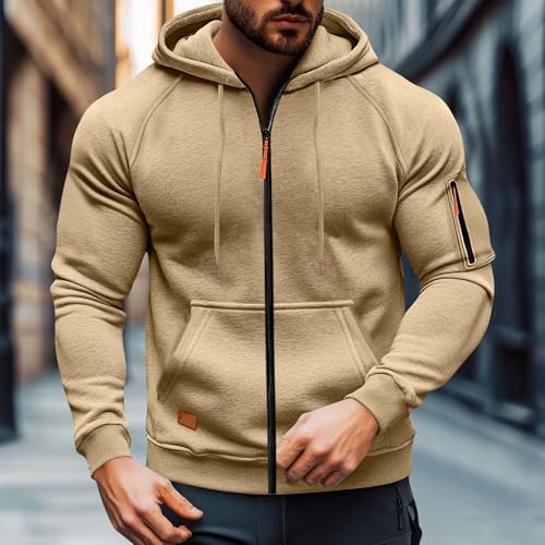 Tactical Hoodies for Men Military - Mens Fleece Full Zip Hoodie Workout Cargo Sweatshirt Outdoor Sports Winter Jacket2