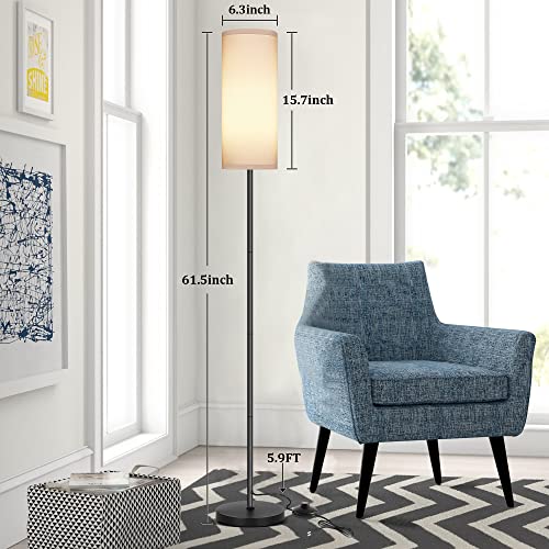 PARTPHONER Floor Lamp for Living Room, Modern Standing Lamps with Lampshade, Minimalist Tall Lamp with Foot Switch for Living Room, Bedroom, Kids Room, Office(Bulb Not Included) - Image 5