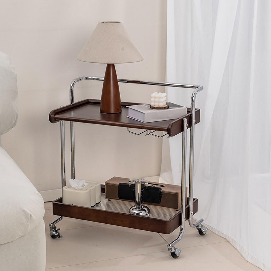Tavolino Piccolo Carrello portaoggetti, tavolino Laterale Mobile, da tè, Salotto, Comodino con Contenitore retrò Couchtisch