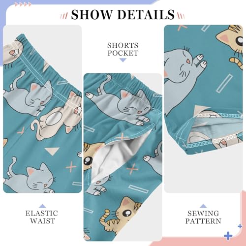 Cute Animal Kitty Cats Boys Pants for Kids Jogger Pants with Pockets S-XL4