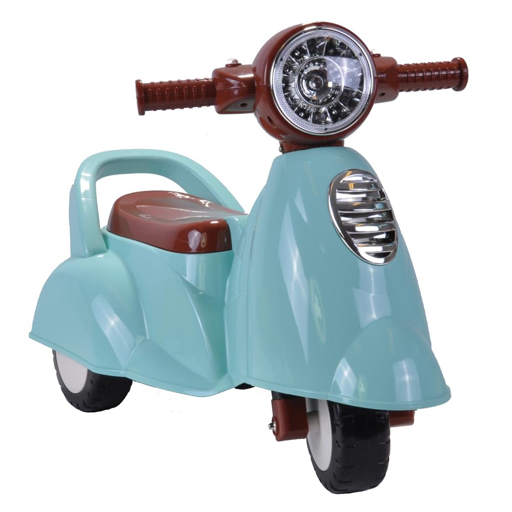 Bandits & Angels Riding Car Scooter Retro ab 1 Jahr für Jungen und Mädchen Mintgrün – grüner Laufroller mit Hupe – für drinnen und draußen – mit Stauraum