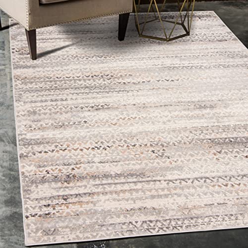Carpeto Rugs Vintage Geometrisch Modern Designer Teppich - Kurzflor - Weich Teppich für Wohnzimmer, Schlafzimmer, Esszimmer - ÖKO-TEX Wohnzimmerteppich - Teppiche - Beige Creme - 240 x 330 cm Cover