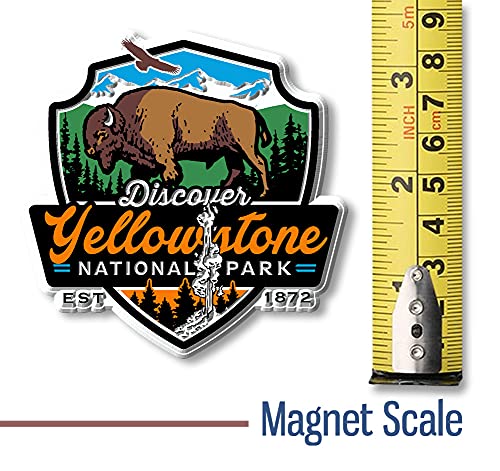 Imán vintage del Parque Nacional Yellowstone clásico 3.1 pulgadas miniatura 2