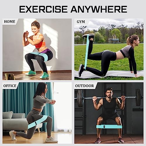 Image of 12 Pcs Fabric Resistance Bands for Working Out Non-Slip Booty Exercise Loop Bands for Women Men Glutes Hip Thigh Butt Yoga Pilates Fitness Gym, Light Medium Heavy