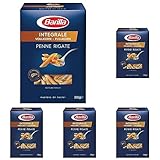 Barilla Pasta Integrale Penne Rigate - Whole Grain Durum Wheat Semolina Pasta with Natural Fibre, 500g (Pack of 5)