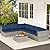 May in Color 7 Pieces Outdoor Patio Furniture Sets with Glass Tea Table, PE Rattan Wicker Patio Conversation Set with Washable Cushions, Outdoor Patio Sectional Sofa Couch, Navy
