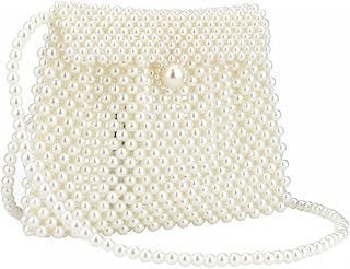 Women Shoulder Bag Pearl Purse Tote bag Handmade Tote Bag Weave Beaded Bag Clutch Evening Party Bag