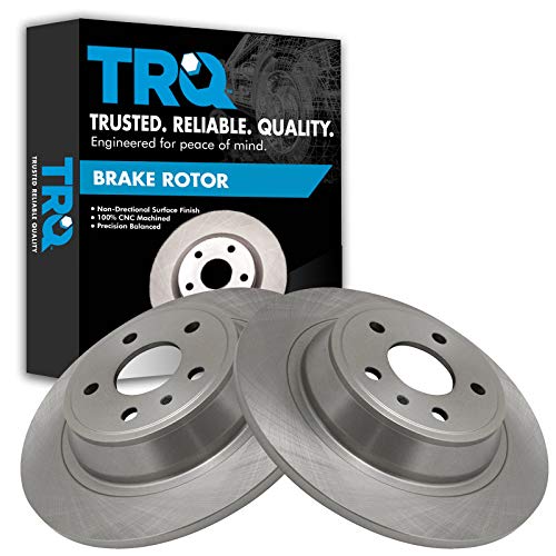 TRQ Rear Disc Brake Rotor Pair Set for 2013-2018 Ford Fusion / 2013-2016 Lincoln MKZ