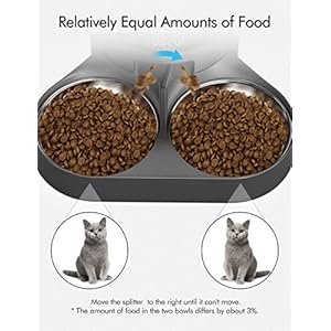 PETLIBRO Pet Food Splitter with Stainless Steel Bowls, Automatic Cat Feeder Bowls for Two Cats or Dogs, Suitable for PETLIBRO Automatic Cat Feeder PLAF005, PLAF006, PLAF103, PLAF203
